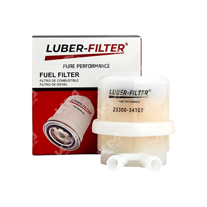 Filtro de combustible de plástico en forma de V para Toyota, marca KM Motos, imagen del componente del filtro de combustible.