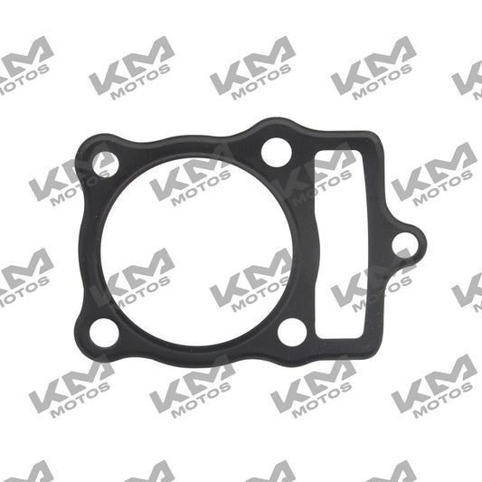 Sistema de motor para bicicleta Italika DM200 XM200, empaque de cabeza de cilindro original E02030101, en color metálico.