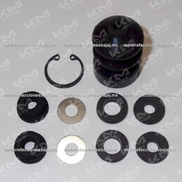 Kit de reparación de bomba de freno delantero Varroc con pistón RE205 para motocicleta, incluye componentes para reparación.