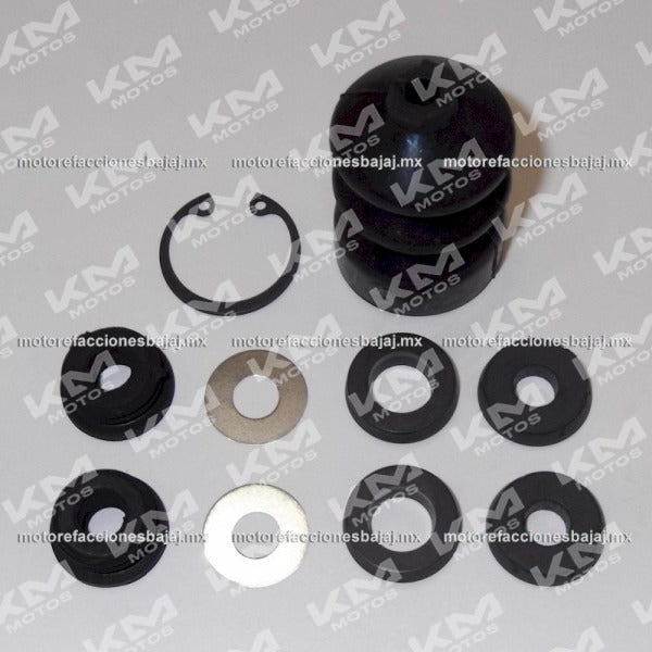 Kit de reparación de bomba de freno delantera Toritore205 de KM Motos, componentes visibles para mantenimiento de frenos.