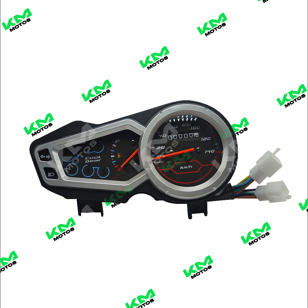 Tacómetro universal ZX150L/ZX200L para motocicletas, mostrando la pantalla y componentes del velocímetro en una imagen clara.