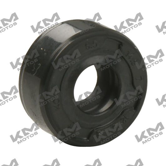 Sello de aceite original para motor Italika FT125 y FORZA 125, tamaño 6.5x14.5x7, imagen mostrando el sello metálico.