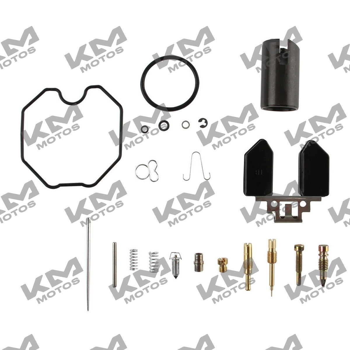 Kit de mantenimiento para carburador Italika FT150GTS y FT125 Forza 150, sistema de combustión, incluye componentes originales.