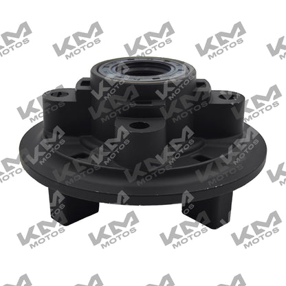 Kit de tracción final negro para motos KM Motos FT125, FT125 SPORT, XFT125 y modelos clásicos, con componentes visibles en la imagen.