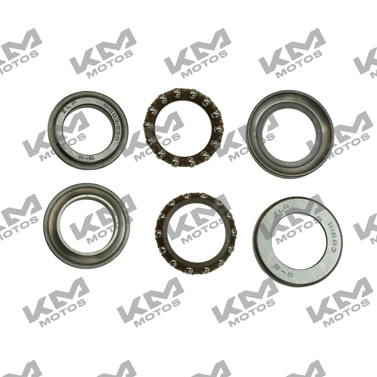 Balineras FT125TS de la marca KM Motos, kit de baleros para motocicleta, mostrando las piezas en la imagen.