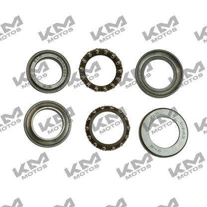 Balineras FT125TS de la marca KM Motos, kit de baleros para motocicleta, mostrando las piezas en la imagen.