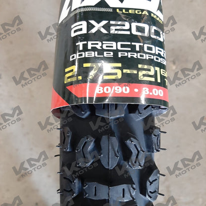 Llanta semitractora UNIVERSAL 2.75-21 AXUS K270, neumático agrícola con banda de tracción para maquinaria pesada.