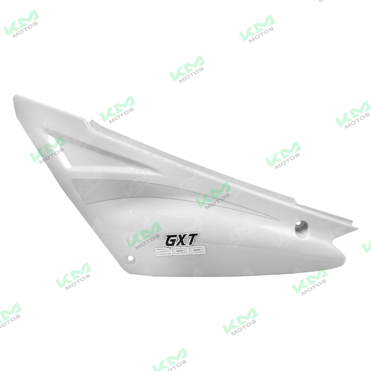 Tapadera lateral derecha blanca para GXT200 de la marca Universal, muestra la pieza en acabado blanco y diseño rectangular.