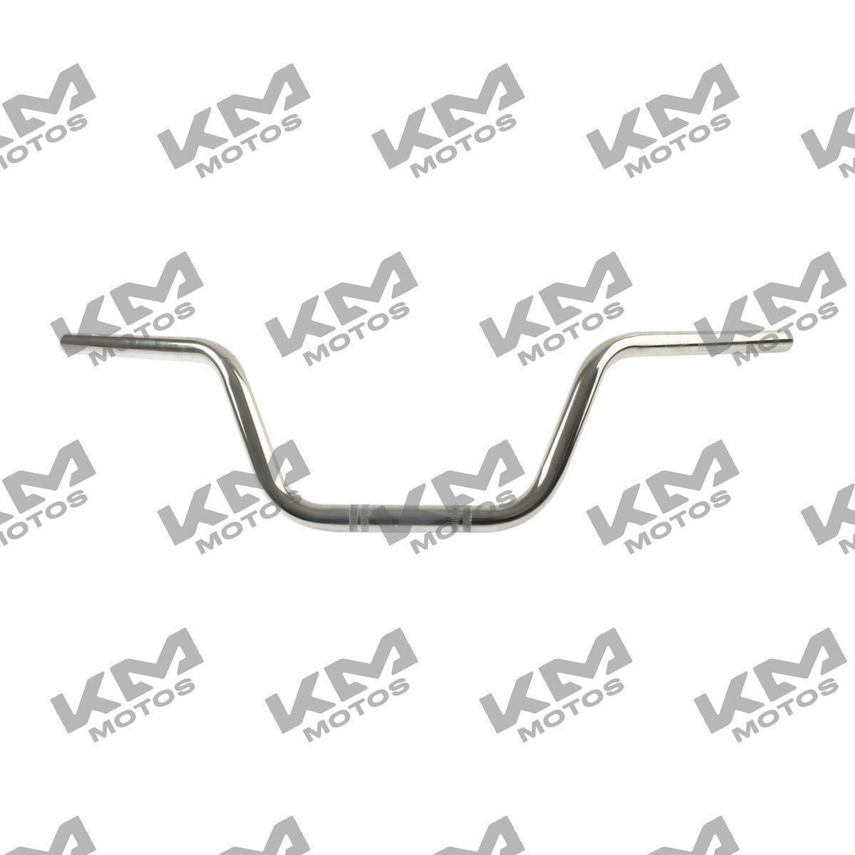 Manubrio cromado para control de motocicleta Italika 125z, original F10040136, con acabado brillante y detalles visibles.