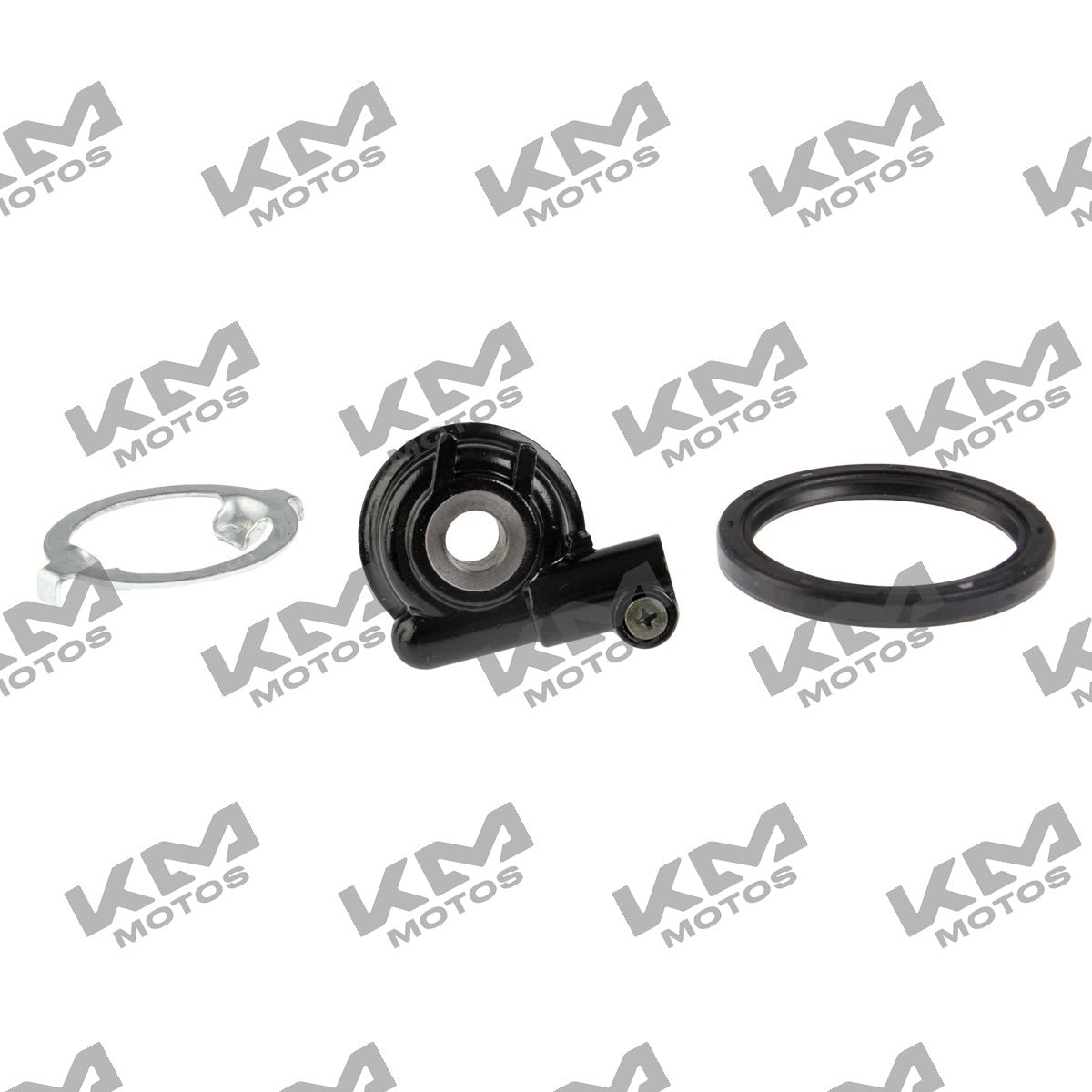 Kit de tracción KM Motos FT150 Chakarrera, medidor de velocímetro con componentes visibles y cableado en el kit.