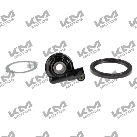 Kit de tracción KM Motos FT150 Chakarrera, medidor de velocímetro con componentes visibles y cableado en el kit.