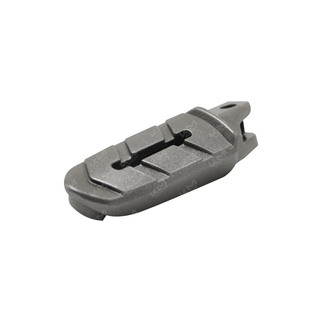 Estribo izquierdo para motocicleta Pulsar NS200/AS200/Dominator 400, marca KM Motos, soporte de metal en la imagen.