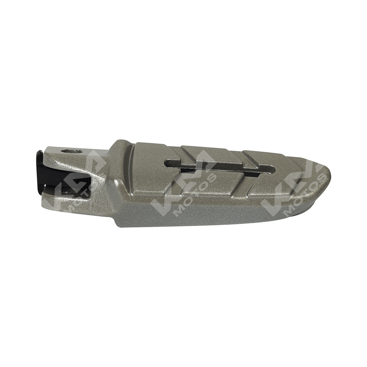 Estribo trasero para motocicleta Pulsar NS200, AS200 y Dominar 400, de la marca KM Motos, en color negro.
