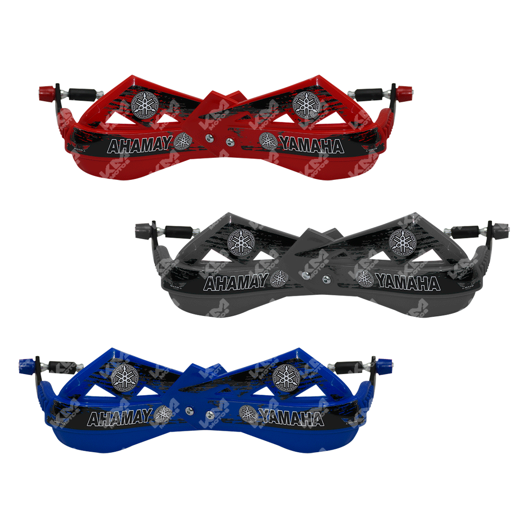 Protector de mano base metálica Spyder Yamaha en varios colores, compatible con motos Yamaha KM Motos, con acabado resistente.
