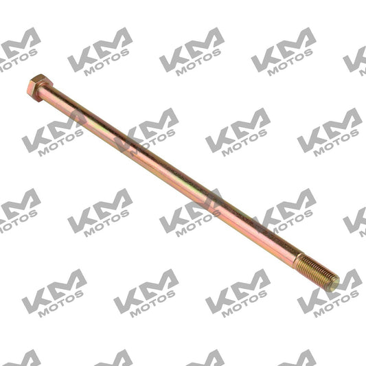 Eje de horquilla trasera para motocicleta Italika Ft150GTSroja, parte del sistema de suspensión, en imagen.