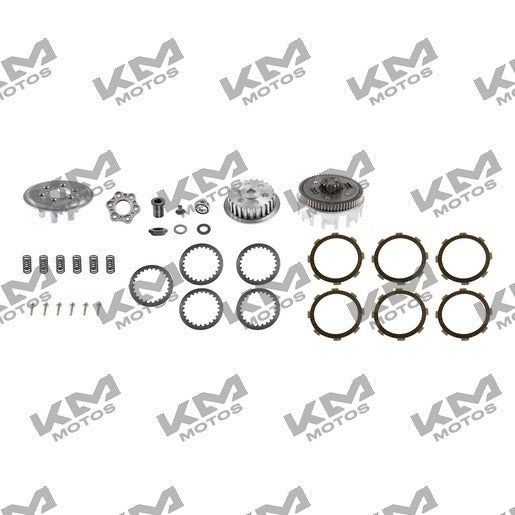 Sistema de motor Conjunto de clutch Vort-x 200 para motocicleta Italika, original E13020133, en imagen mostrando componentes.