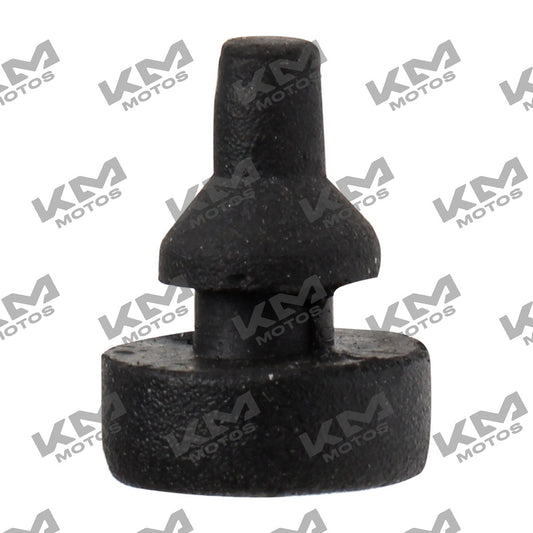 Hule trasero de placa para sistema de motor Italika DM150, pieza original F16040005, en acabado negro.