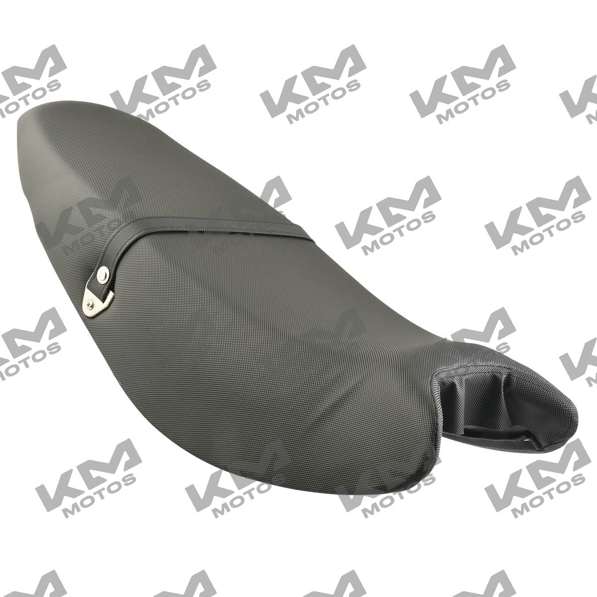 Asiento doble negro para Italika Forza 150, sistema de chasis original FT150, con detalles visibles en la imagen.