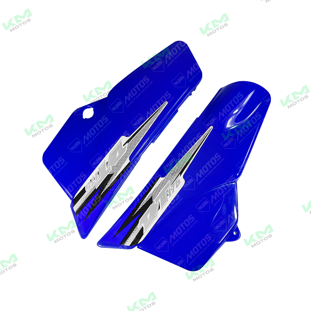 Tapaderas laterales universales azul para DT175, protección y cobertura en piezas de motocicleta.