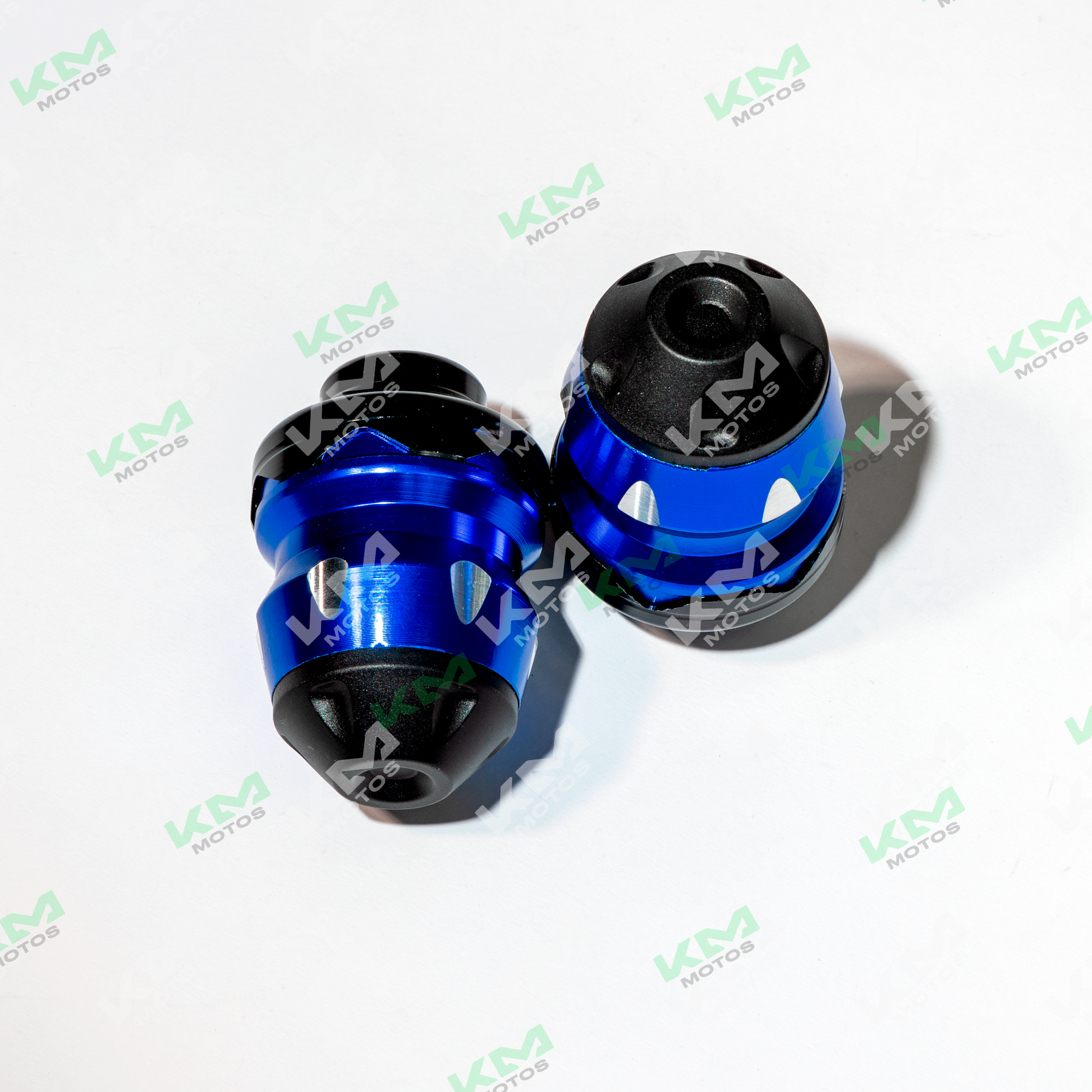 Protector de tuerca de lujo en forma de bala, compatible con motocicletas, marca KM Motos, protección resistente y elegante.