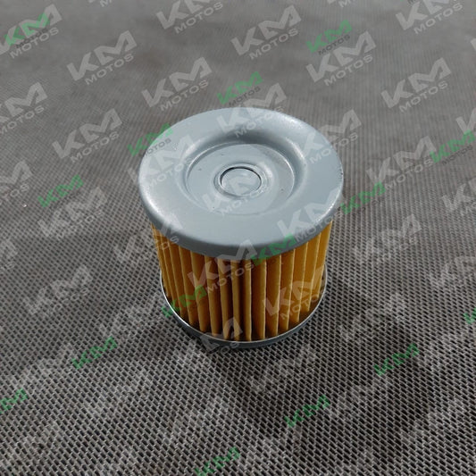 Filtro de aceite KM Motos para motos GXT, GN125, ATUL, EN125, XTM200, GIXXER 150 y DR200, visible en la imagen.