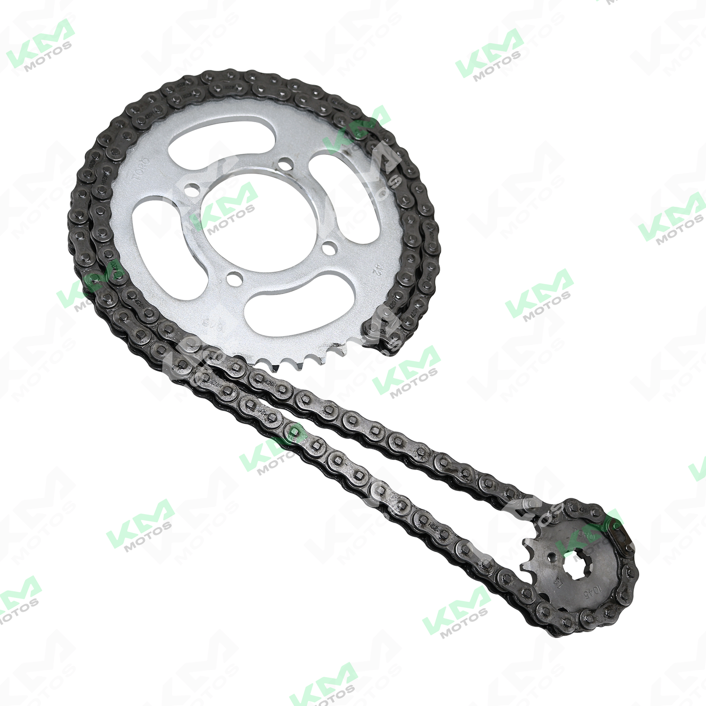 Kit de tracción Crux110 Revo KM Motos de 42T/14T, con cadena y engranajes para motos.