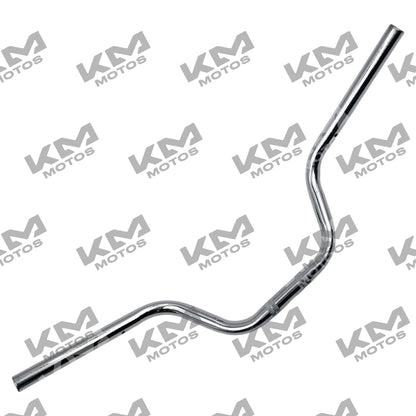 Manubrio cromado para motos KM Motos FT125, XFT125, FT125 New Sport, Clásica y TS, con detalles brillantes y diseño ergonómico