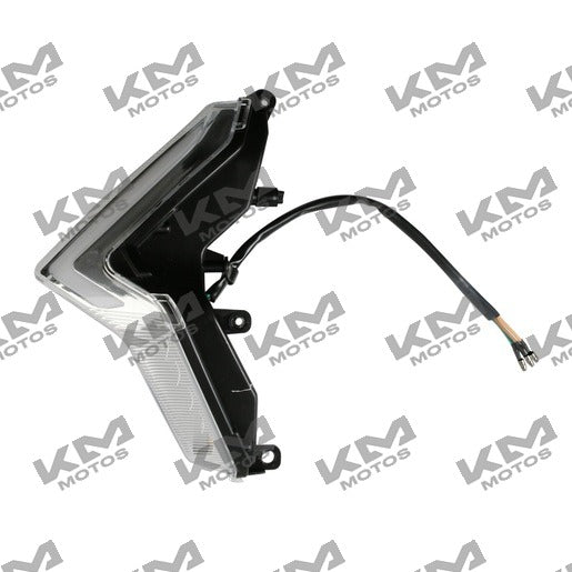 Luz decorativa LED para tanque izquierdo de motocicleta Italika 200z, modelo F09020466, en color blanco.