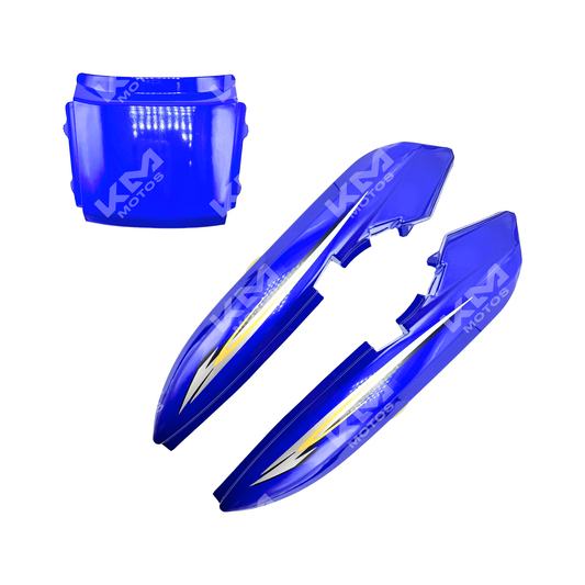 Cola azul completa para motocicleta KM Motos HJ125-7, pieza de repuesto para la estructura de la motocicleta.