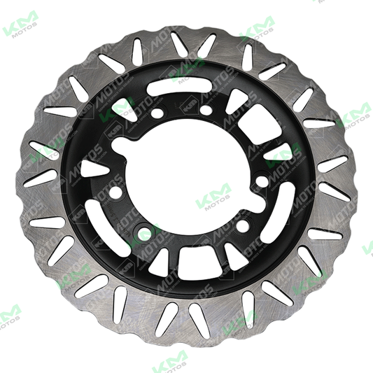Disco de freno delantero para ZX250R y GXT250R de KM Motos, con superficie de fricción y orificios para montaje.