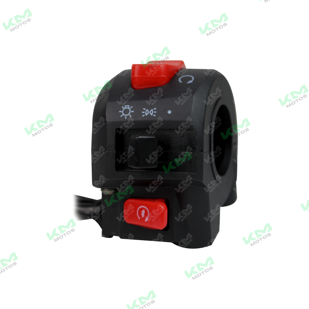Mando derecho HJ125-7 de KM Motos, control de manillar para motocicleta, con botones y cables visibles en la imagen.