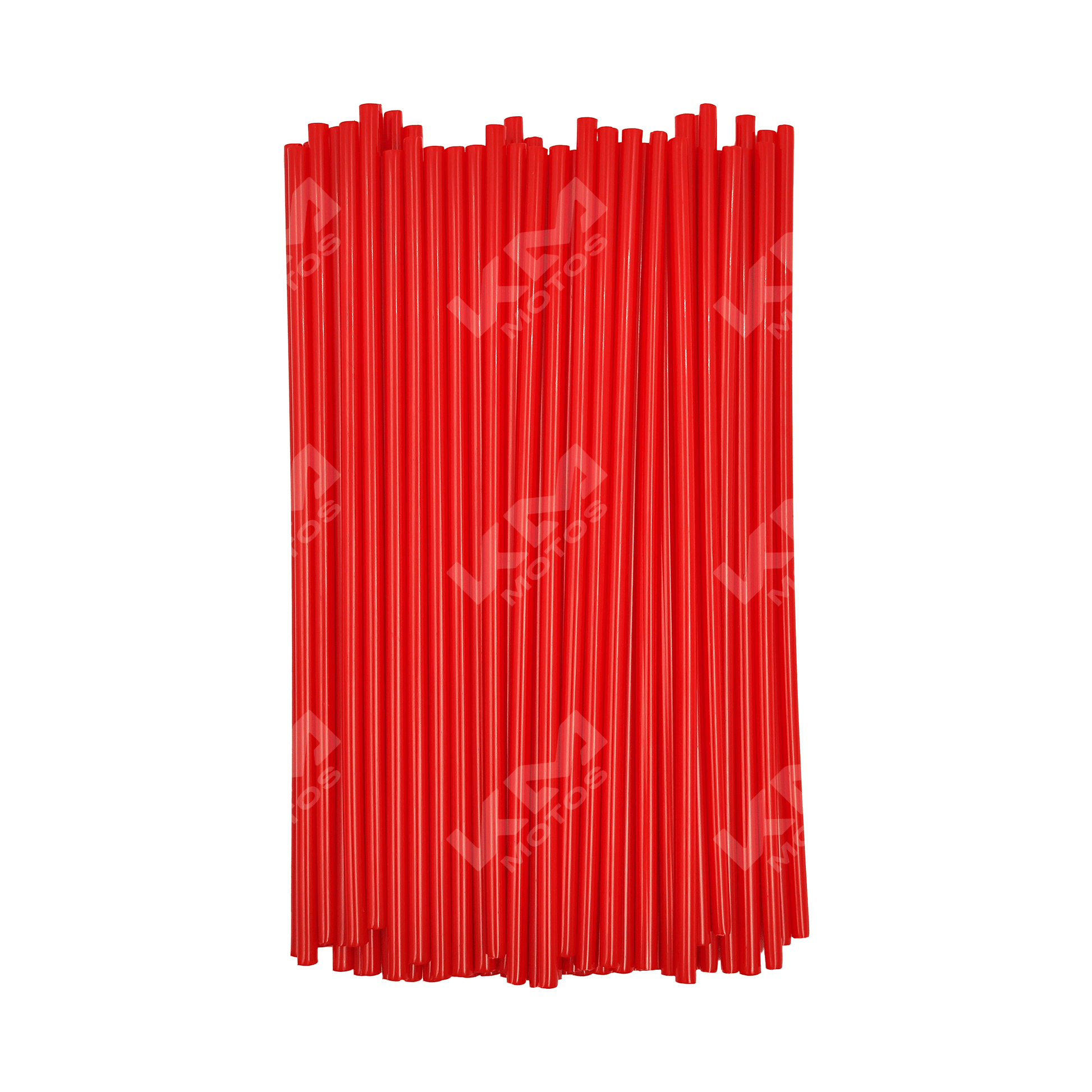 Pajillas para rayos rojos KM Motos, set de 72 piezas, pajilla de plástico para bebidas con diseño color rojo brillante.