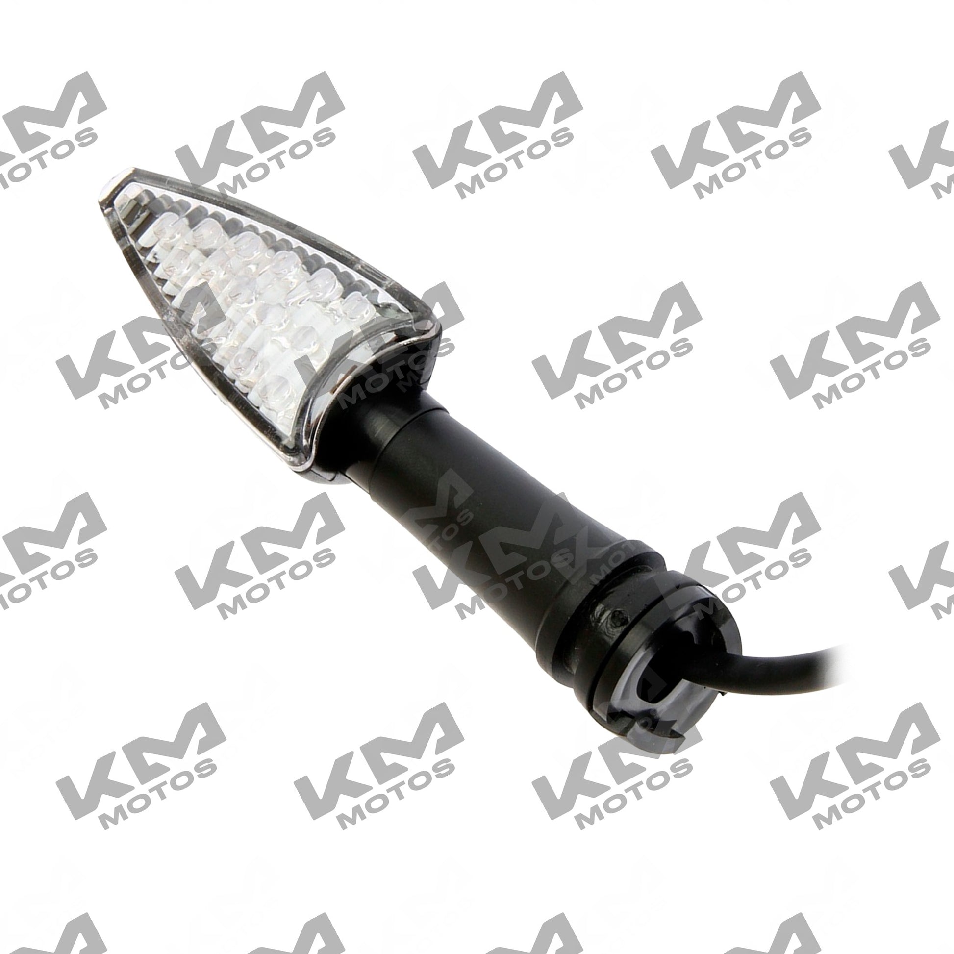 Farola delantera derecha LED FT180/FT200 de la marca KMMOTOSHN, mostrando el conjunto completo de vías para motocicleta.