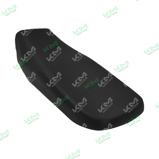 Asiento para YBR125 de la marca KM Motos, con diseño cómodo y resistente, visible en la imagen.
