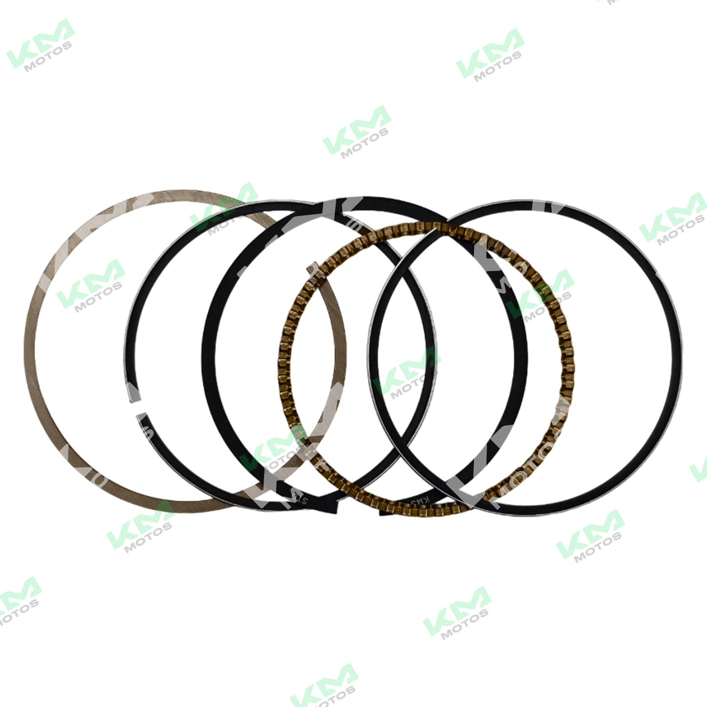 Conjunto de anillos de pistón KM Motos para motores GY6-125, DS125, GS125 y XS125, en la imagen.