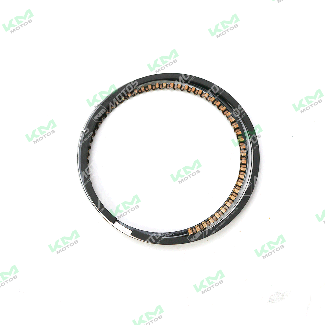 Conjunto de anillos de pistón KM Motos para motores CG200, GYA200, TX200 y DM200, 198cc, 67mm, en imagen.
