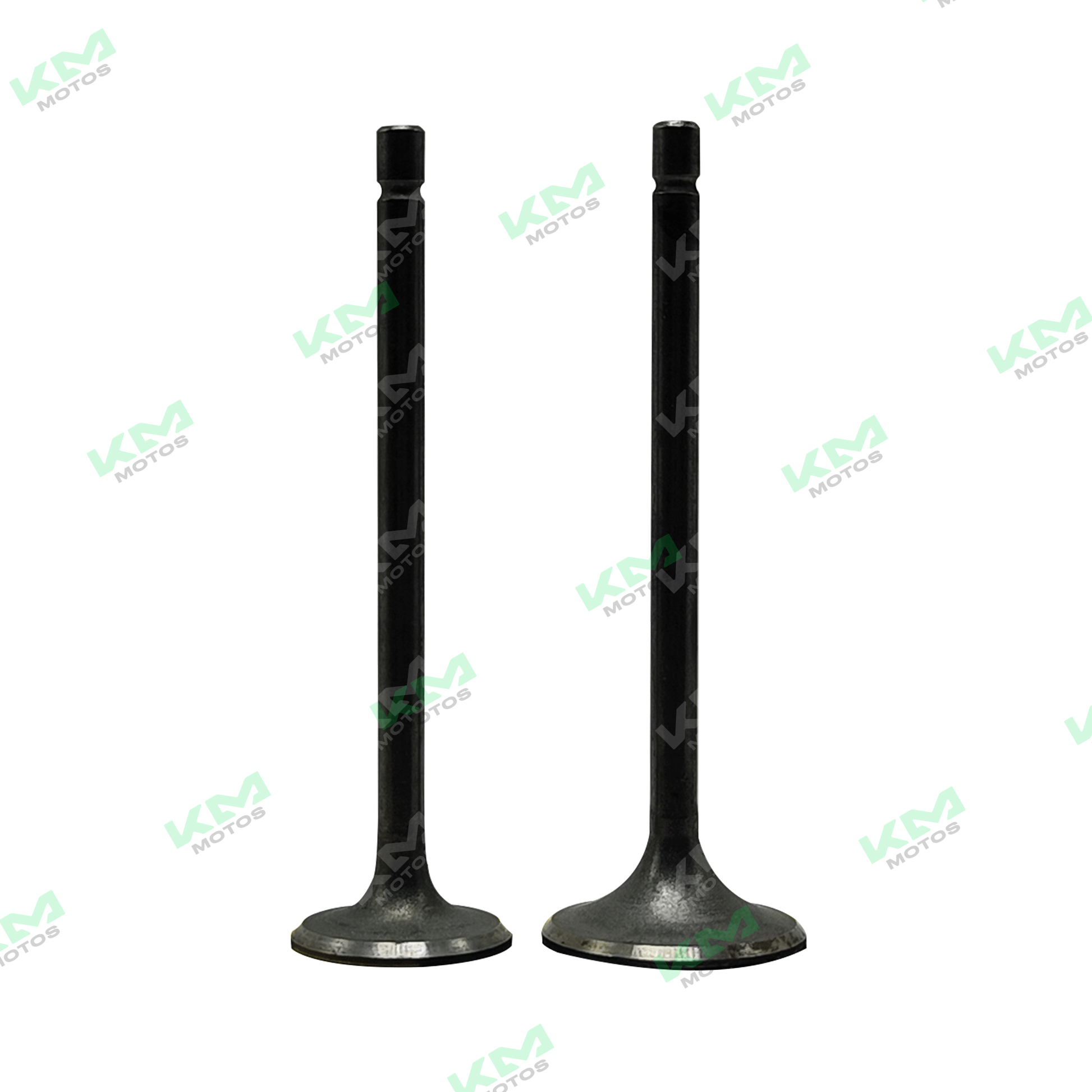 Válvulas de admisión y escape KM Motos para CG150, DM150, RT180, FT150 y KB150, tamaño 5mm, en imagen.