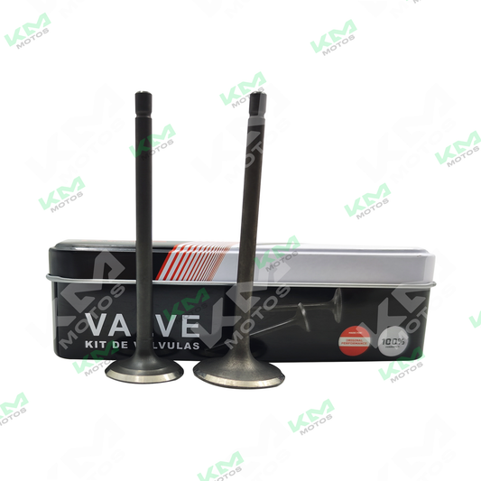 Válvula de admisión y escape Kms para motor CG200, TX200, DM200, GYA 67mm 198cc, vista de las válvulas en la imagen