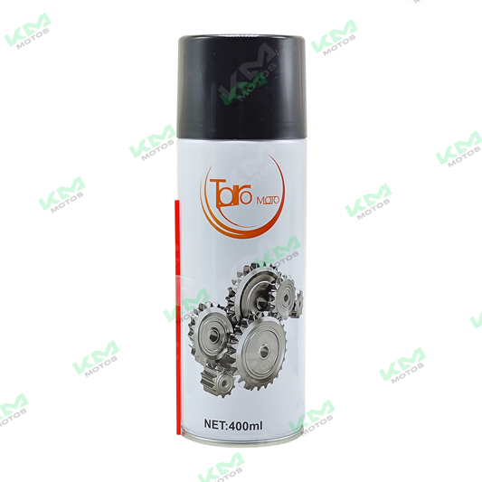 Lubricante para cadena de aditivos, botella con envase y etiqueta visible, ideal para mantener cadenas lubricadas y en buen estado