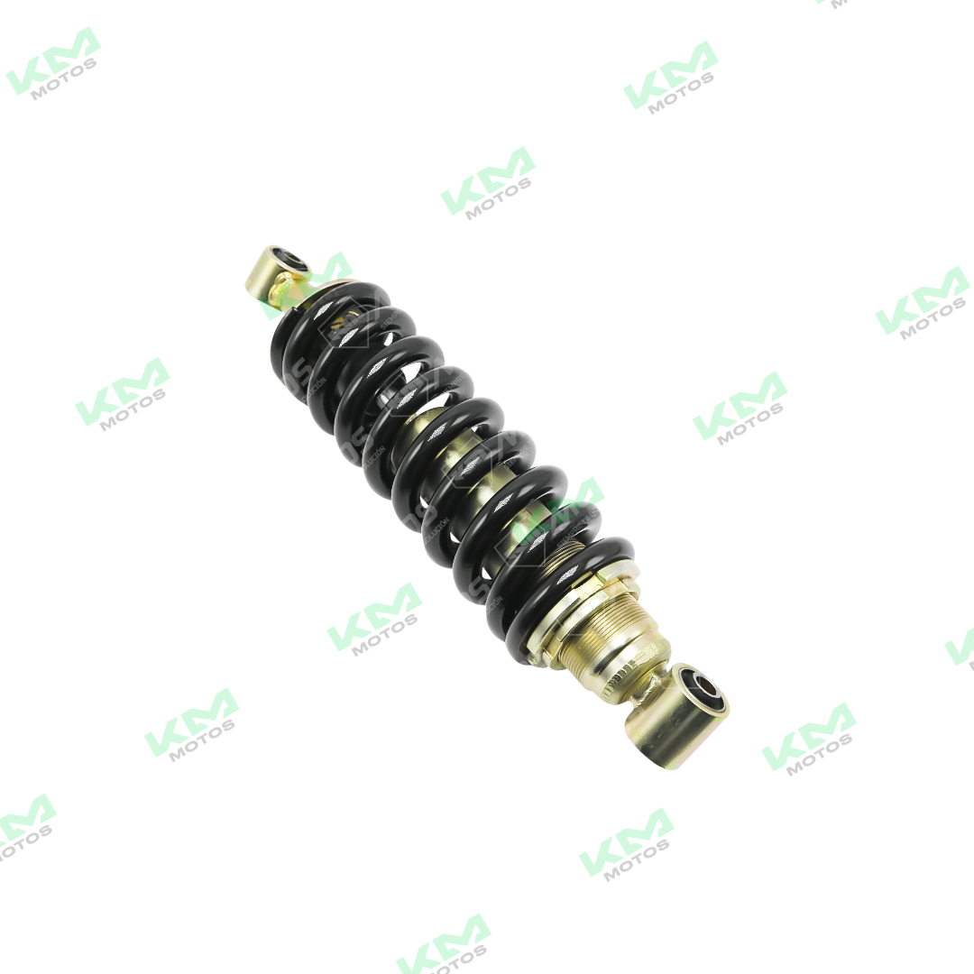 Amortiguador monoshock XM200Z/CROS6200/HAWK200 para motocicleta, mostrando detalles del resorte y estructura metálica.