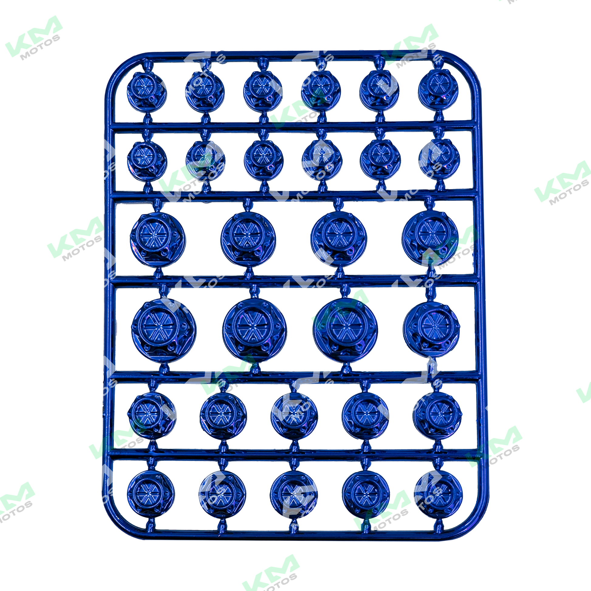 Tapones de tornillos de lujo en color azul para placas, accesorios de alta calidad y diseño elegante para fijación segura.