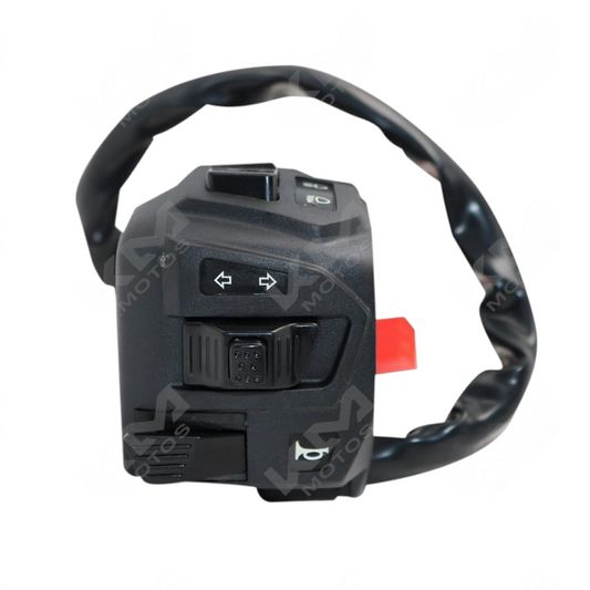 Mando de luces izquierdo para NS200 de KMMOTOSHN, control de luces y funciones en un mando de motocicleta.