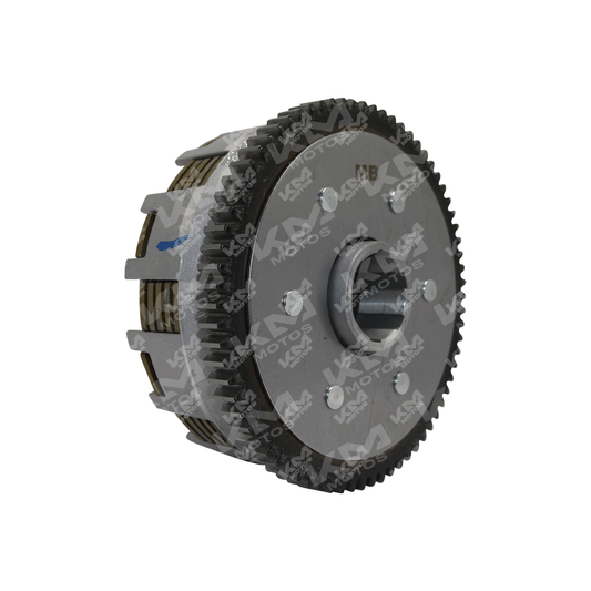 Prensa de clutch sola Universal de 73T para HJ125, FT150, GX150 y DM150, pendiente de trabajar, imagen en fondo neutro.