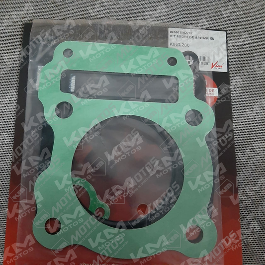 Kit medio de empaques Vini para mototaxi Tvs KING200, incluye 1/2 kit de empaques para motor.