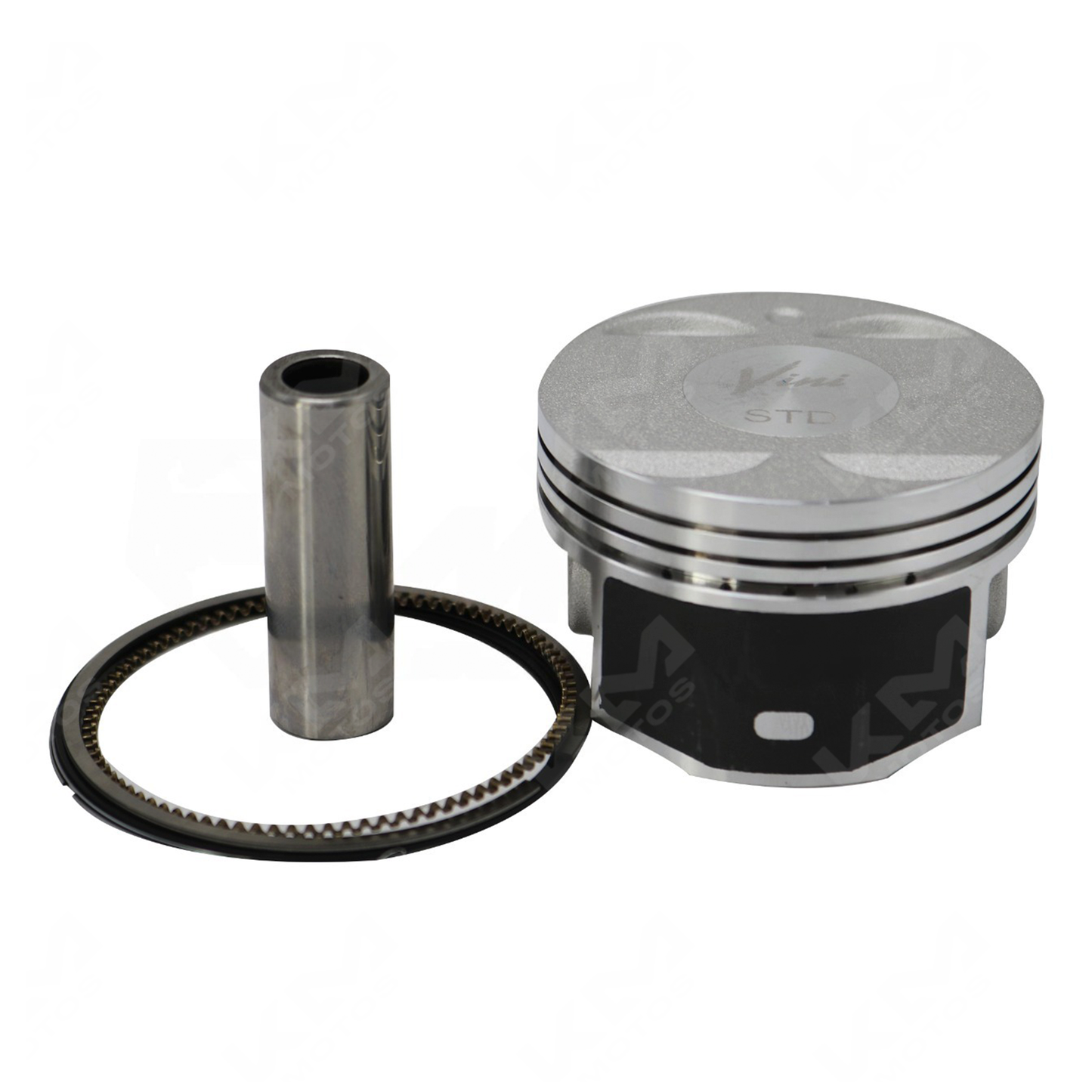 Kit de pistones VINI DISCOVER150ST (4V) para sistema de motor, imagen que muestra los componentes del kit de pistón estándar.