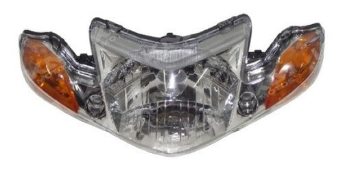 Farol completo Yamaha CRUX-110 Rev con carenas y silvin, luz frontal y componentes visibles en la imagen