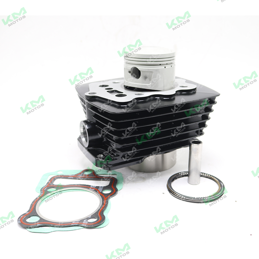 Kit de cilindro con empaques y sellos KMF ZX200L negro, pistón plano para maquinaria industrial, con componentes visibles.