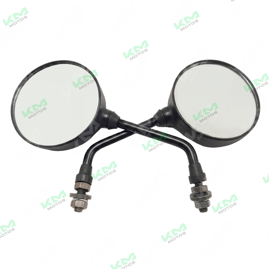 Retrovisor derecho Bajaj RE205/175/RE4S, vista lateral con soporte y espejo, para motocicleta Bajaj.