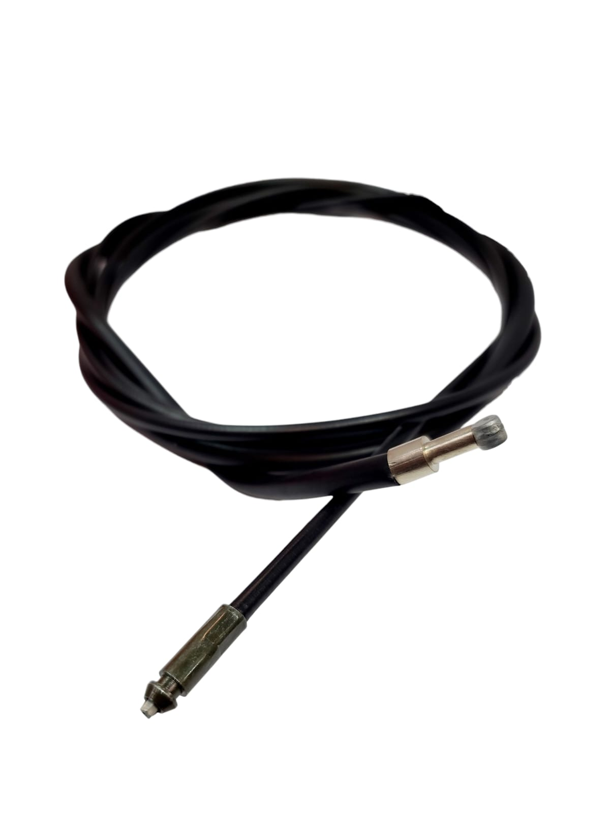 Cable de acelerador BAJAJ RE205, vista del cable de acelerador para motocicleta, con detalles del recubrimiento y conexiones.