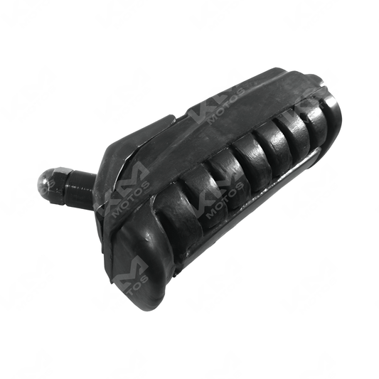 Estribo delantero para motocicleta Bajaj Pulsar 180/220, componente de metal en color negro, para reparación y reemplazo.